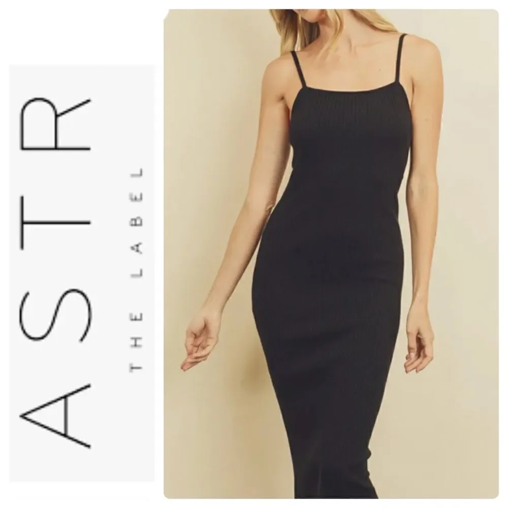 NWOT Nordstrom Astr‎ The Label Spaghetti Strap Ribbed Knit Bodycon Dress -- XL